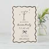 Elegant Cream Party Dinner Invitation Kaart (Staand voorkant)
