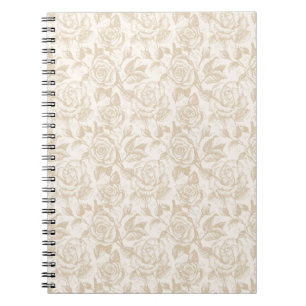 Elegant Cream Roos Bloemen Notitieboek