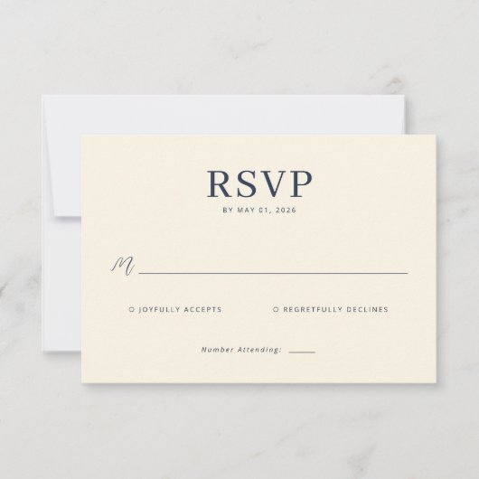 Elegant Cream RSVP Card (Devant)