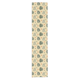 Elegant Cream Sage Green Botanical Korte Tafelloper