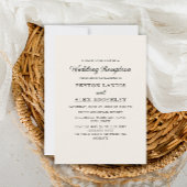 Elegant Cream Simple Moderne Weddenschap Reception Kaart