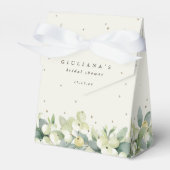 Elegant Cream Snowberry+Eucalyptus Vrijgezellenfee Bedankdoosjes (Voorkant Zijde)