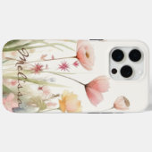 Elegant Cream Waterverf Spring Wildflower Case-Mate iPhone Case (Achterkant (horizontaal))