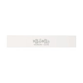 Elegant Cream White en Grey "Mr & Mrs" Wedding Uitnodigingen Wikkel (Vlak)