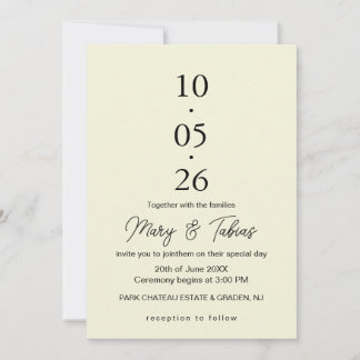 Elegant Creamy White Minimalist Wedding Kaart
