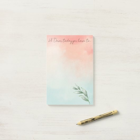 Elegant Creëer Uw eigen Waterverf Eucalyptus Post-it® Notes (Op bureau)