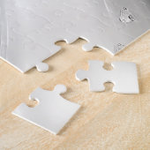 Élégant crème blanche Coeur Jigsaw Puzzle (Côté)