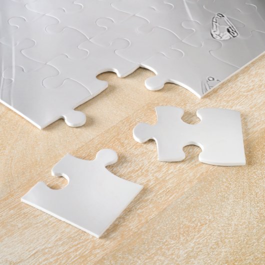 Élégant crème blanche Coeur Jigsaw Puzzle (Côté)