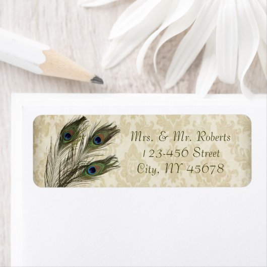 elegant crème damask peace ock bruiloft etiket (Insitu)