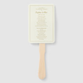 Elegant Crème Gouden Trouwprogramma Handwaaier (Voorkant)