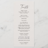 Elegant Crème Mariage Menu & Toasts (Dos)