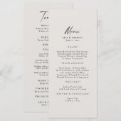 Elegant Crème Mariage Menu & Toasts (Devant / Derrière)