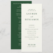 Elegant Crème Minimalistisch Huwelijksprogramma Programma (Voorkant / Achterkant)