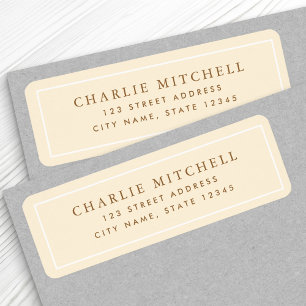 Elegant crème voor wit retouradres etiket