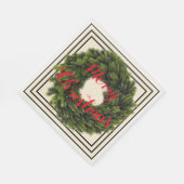 Elegant crème, zwart-wit en rood kerstfeest servet (Hoek)