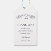 Elegant Crest Botanische Crest bruiloft Dank u Cadeaulabel (Voorkant)