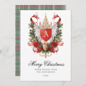 Elegant Crest Christmas Kaart (Voorkant / Achterkant)