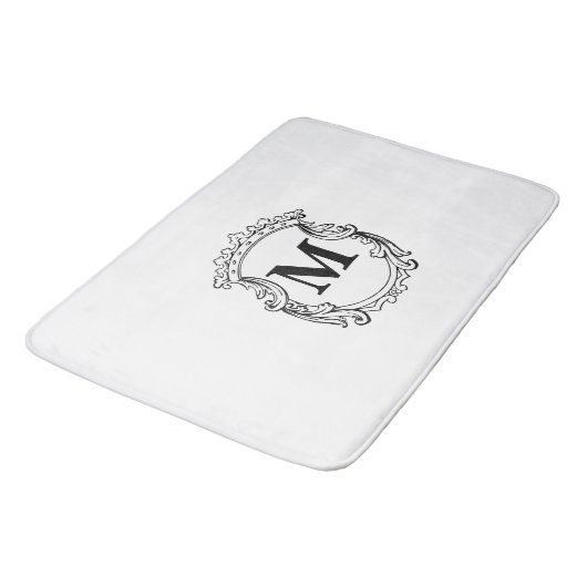 Elegant Crest Custom Monogram Badmat (Gekanteld)