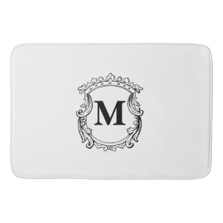 Elegant Crest Custom Monogram Badmat