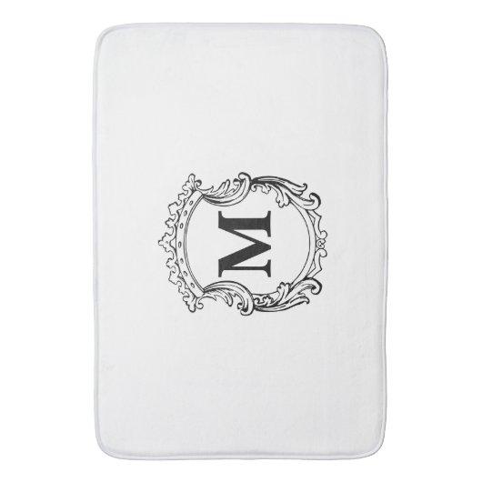 Elegant Crest Custom Monogram Badmat (Voorkant Verticaal)