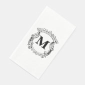 Elegant Crest Custom Monogram  Servet (Hoek)