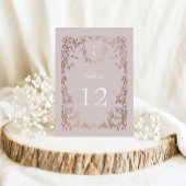 Élégant Crest Floral Mariage Numéro de table