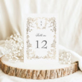 Élégant Crest Floral Mariage Numéro de table