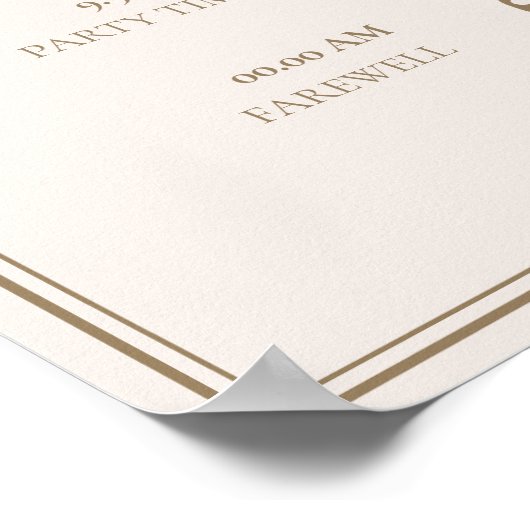 Elegant Crest Monogram Golf Weddenschap Tijdschema Poster (Hoek)