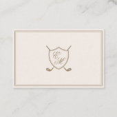 Elegant Crest Monogram Golf Wedding Drink Ticket (Achterkant)