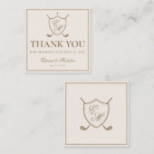 Elegant Crest Monogram Golf Wedding Label (Voorkant / Achterkant)