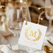 Elegant Crest Monogram Wedding Bedankjes Labels