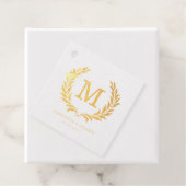 Elegant Crest Monogram Wedding Bedankjes Labels (Met doos)