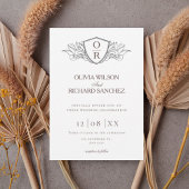 Elegant Crest Monogram Wedding Invitation