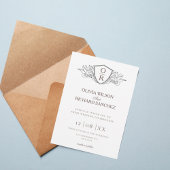Elegant Crest Monogram Wedding Invitation