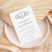 Elegant Crest Monogram Wedding Invitation