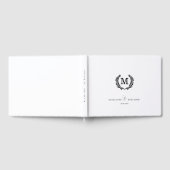 Elegant Crest Monogram Wedding White Gastenboek (Volledig)