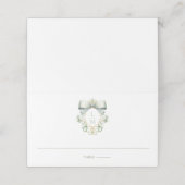 Elegant Crest w/ Sage Green Bow | Monogram Wedding (Buitenkant ongevouwen)