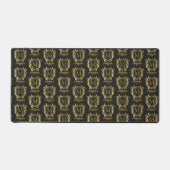 Elegant Crested Monogram Naam Matte Zwart | Goud Bureaumat (Voorkant)