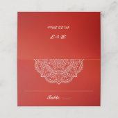 Elegant Crimson en White Paisley Indian Wedding (Buitenkant ongevouwen)