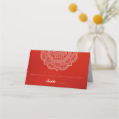 Elegant Crimson en White Paisley Indian Wedding (Voorkant)