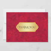 Elégant Crimson or luxe Carte de remerciements roy (Dos)