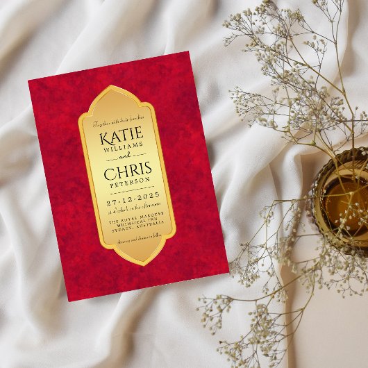 Elégant Crimson or luxe royal Invitation