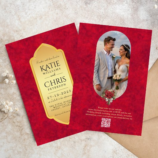 Elégant Crimson or luxe royal Invitation