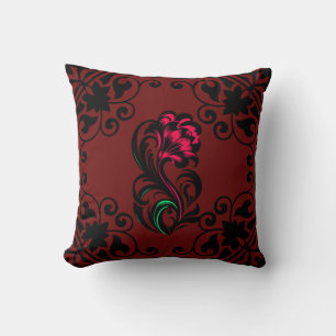 Elegant Crimson Paisley Custom Soft Kussen