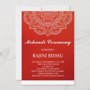 Elegant Crimson Paisley Indian Mehndi Ceremony