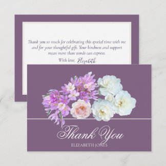 Elegant Crocus & Rose Bridal Shower Thank You Card Bedankkaart