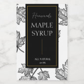 Elégant croquis Étiquette de sirop d'érable fait m (Étiquettes simples)