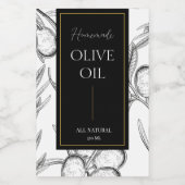 Elégant croquis Étiquette d'huile d'olive fait mai (Étiquettes simples)
