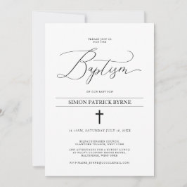 Elegant Cross Baptism Aankondiging Jongen of Meisj