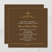 Elegant Cross Baptism/Christening/Eerste Communie Kaart (Voorkant / Achterkant)